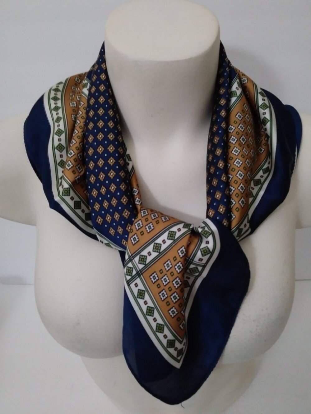 Blue Gold Square Scarf